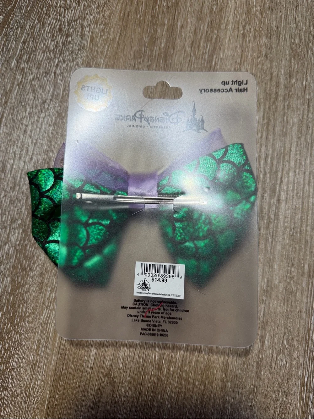 Disney Parks Light-Up Little Mermaid Bow Hair Accessory